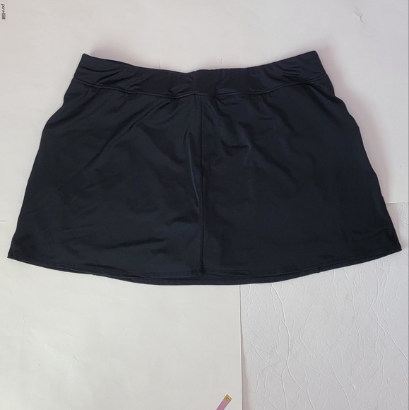 SWIMSUIT for all BLACK ZIP-POCKET SWIM SKORT  / 26. - Picture 4 of 12